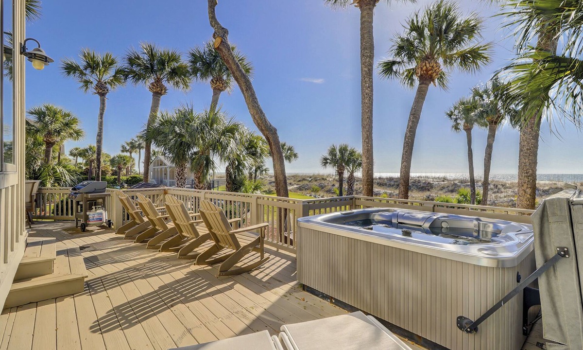 North Forest Beach House | 104 Oceanwood - Beautiful Oceanfront 4 Bedroom home w/Hot Tub