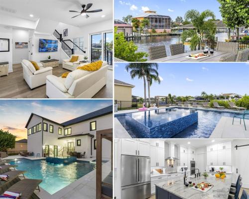 Golf and Sea Village of Apollo Beach House | 2 Million Villa Heated Pool w Luxury Spa 6BR & 6BR Waterfront by Canal