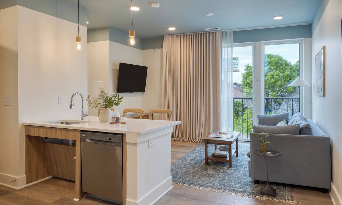 12 South Condo | Accessible 1BR Suite + Full Kitchen | Rooftop + 12 South | The Gilmore