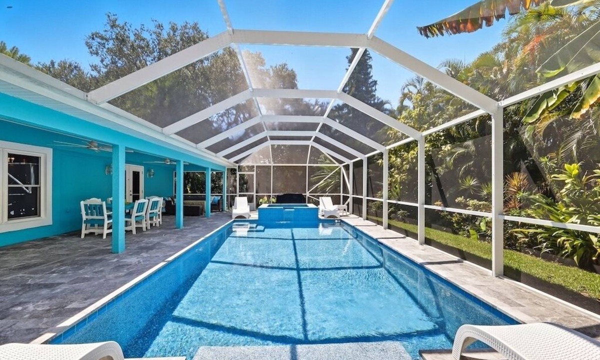 Wabasso Beach House | Charming tropical pool home, walk to the beach!