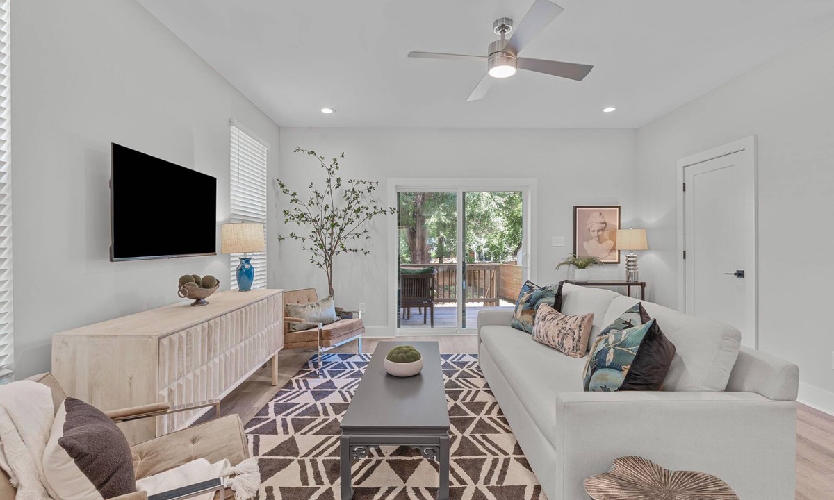 East Raleigh House | Design-Forward 3BR: King Suite, Pet-Friendly Fenced Yard, Office, Near Greenway
