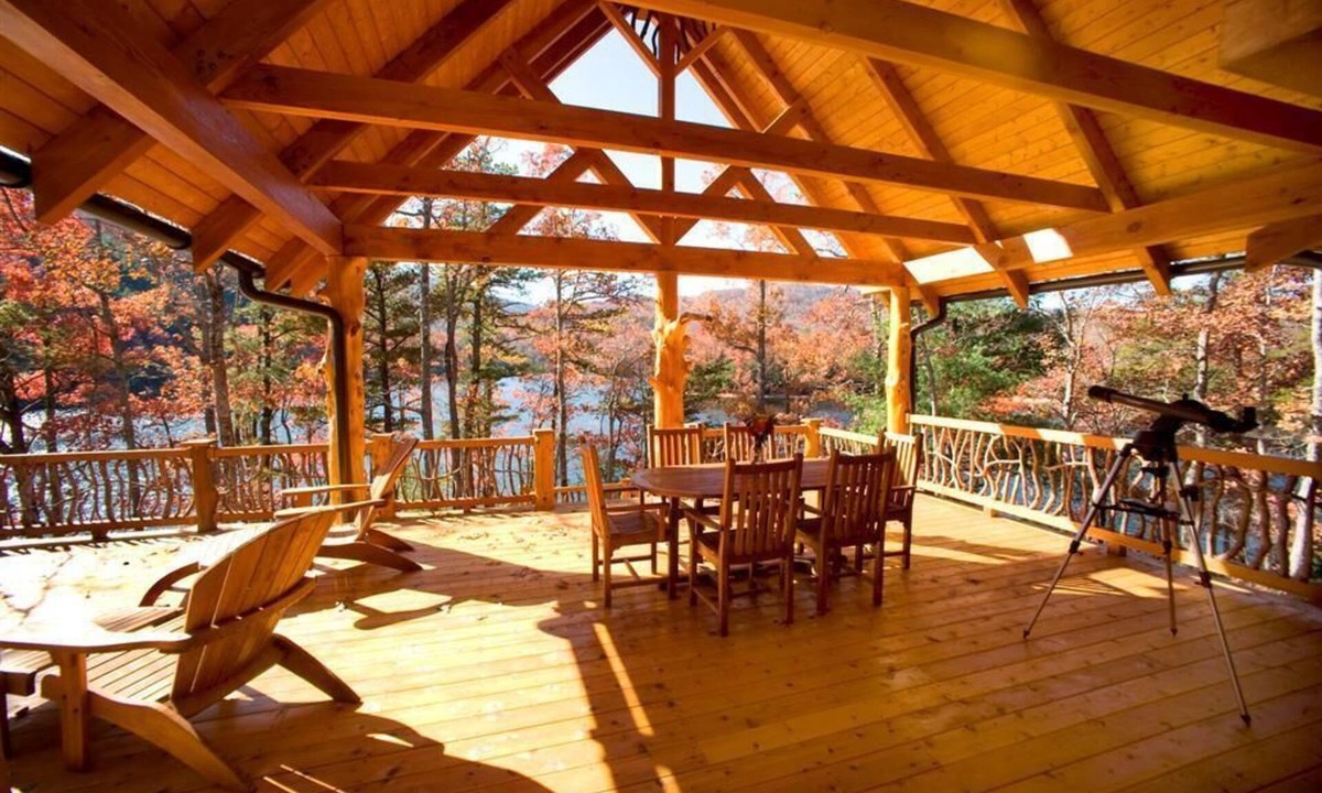 Tuckasegee Cabin | Island Lodge on Bear Lake Surrounded By Water- Private Peninsula Great Decks