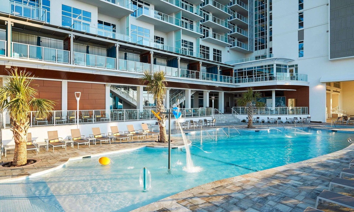 Downtown Myrtle Beach Hotel | Modern 2-Room Ocean View Suite with Balcony and Spacious Living Area