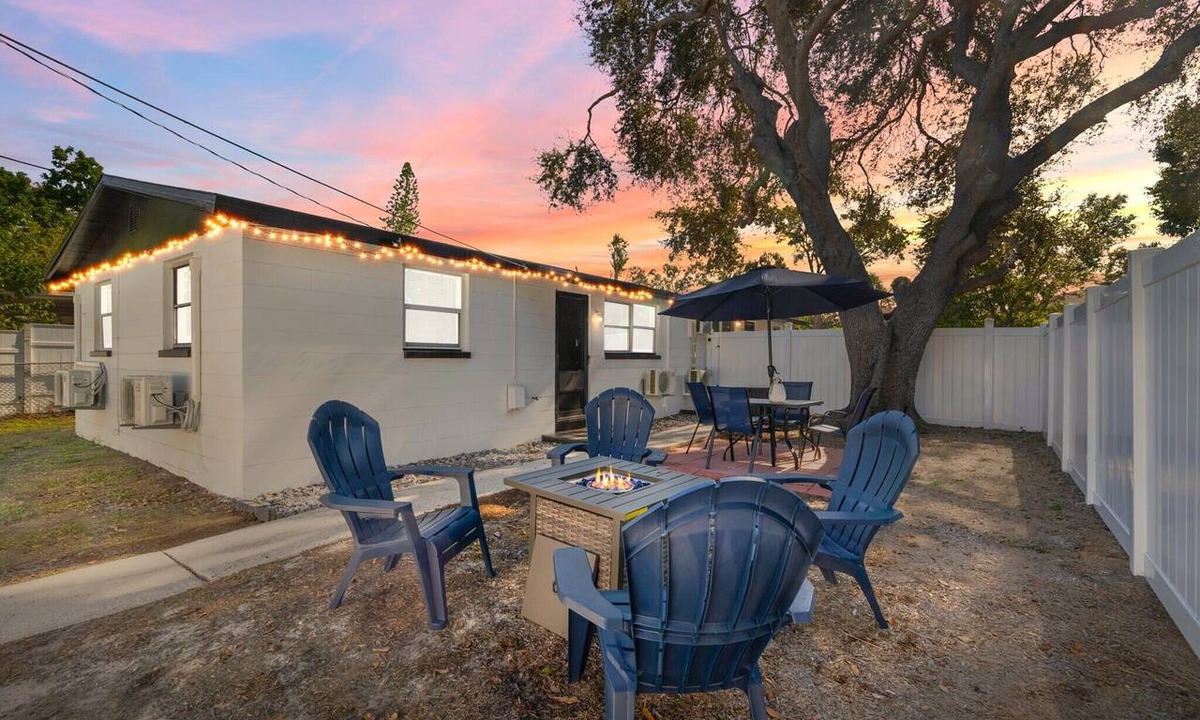 St. Petersburg - Clearwater Apartment | NEW Minutes to Downtown & Beach! Large Fenced Yard, Hammock, Fire Pit, Dining