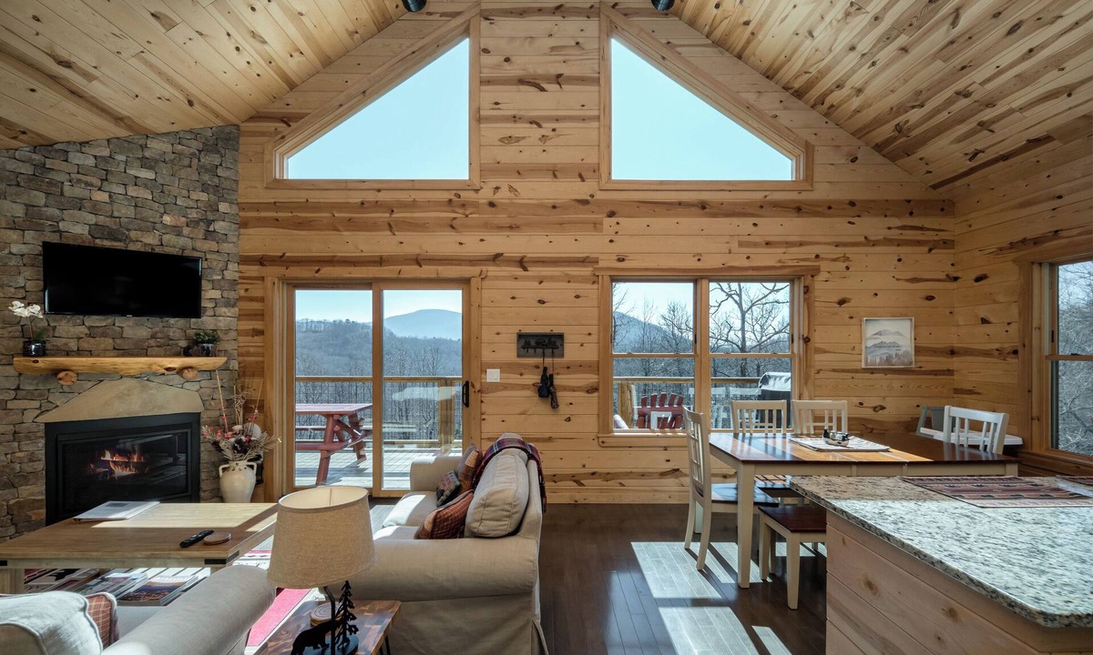 Fairview Cabin | Peaceful Cabin with mountain view! Hot tub, fire-pit and indoor fireplace!