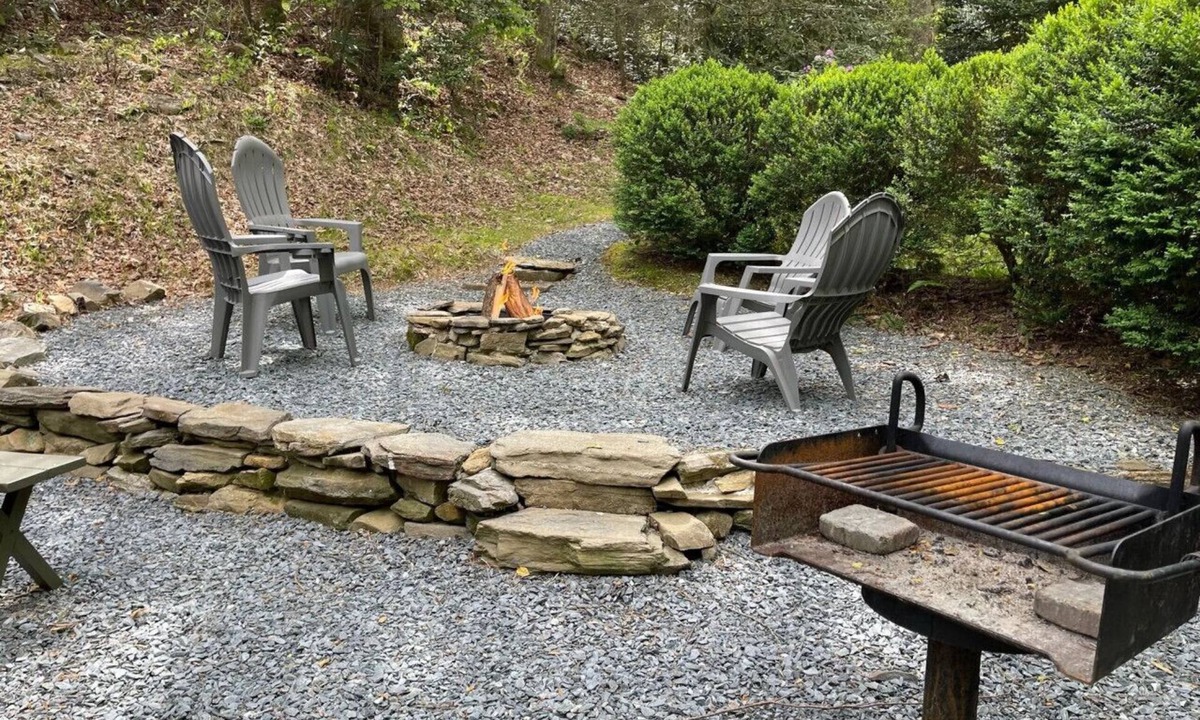 Bryson City House | Private fire pit, creek: Bryson city