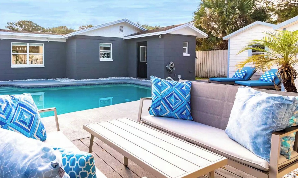 Sun Bay South House | Private Saltwater Pool Outdoor Seating w/Grill