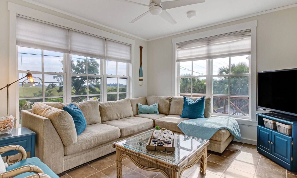 Tybee Island House | Serene Getaway, Water Views, Heated Pool Access!