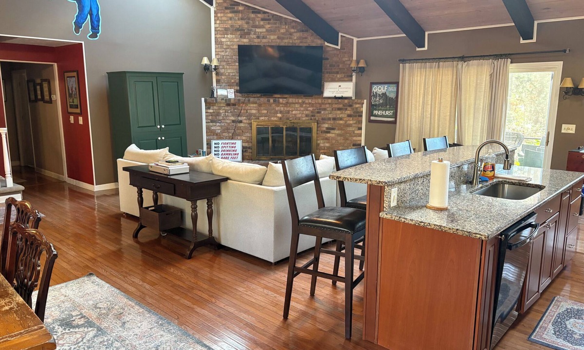Pinehurst House | Three levels 3400 Sq. Ft., New Bathrooms, 4 BR, 4 BA, Pool Table