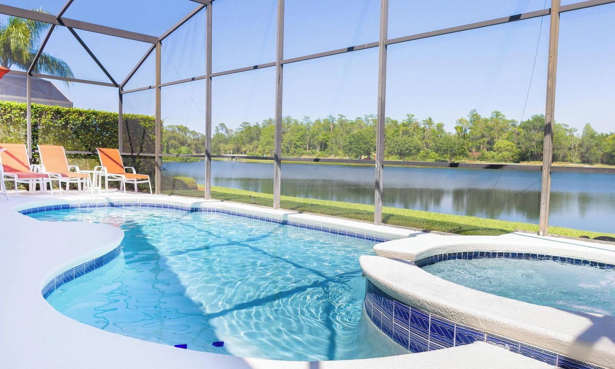Lake Berkley Villa | Tropical Boho Lakefront Villa | Private Pool & Spa | Game Room | Near Disney