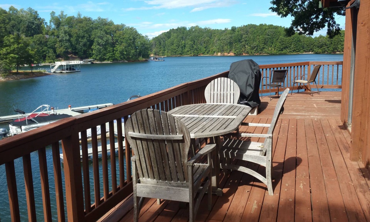 Six Mile Ski Chalet | Waterfront Lake Keowee chalet with Gorgeous 180° Lake Views 15 min from Clemson!