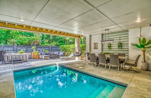Folly Field House | (119) Heated Pool, Hot Tub, Walk to the Beach, Elevator, EV Charger