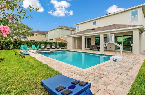 West Kissimmee House | 9-Beds Villa/Huge Pool/Spa/Private Theater/FirePit