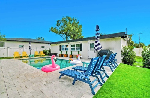 Sun Bay South House | Backyard Paradise: Private Pool, Golf & Fire Pit