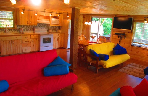 Topton Cabin | Best Sunset!, hot tub!, canoes! read more about me.