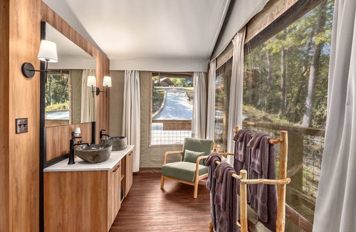 Zirconia Cabin | Blackberry Tree Tent with Private Waterfalls & Hiking