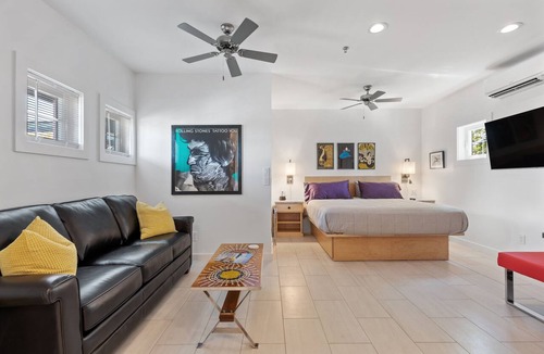 Folly Beach Hotel | Boutique Hotel Folly Room 5: King Deluxe Studio - cozy porch views of the Folly River ADA