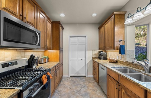 Whittier Condo | Condo w/Creek, Golf & Mtn Views, Only 5 Steps to get in and Washer & Dryer!