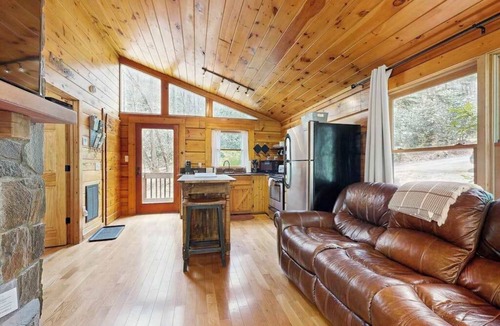Topton House | Cozy Cabin w/Hot Tub in the Nantahala Gorge, Firepit, Fireplace,Patio, W/D