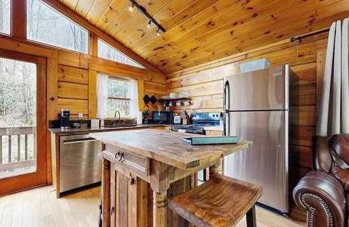 Topton House | Cozy Cabin w/Hot Tub in the Nantahala Gorge, Firepit, Fireplace,Patio, W/D