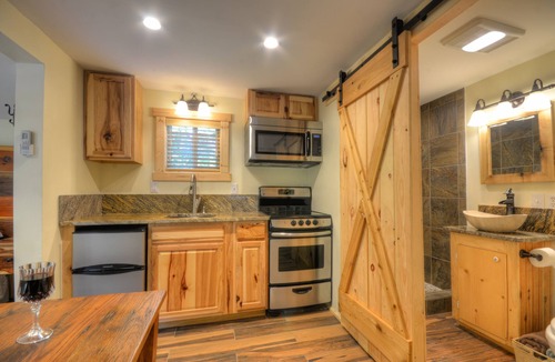 Almond Cabin | Creekside Tiny Cabin w/Hot Tub, Firepit, Pet Friendly, Near NOC, Tsali & Dragon