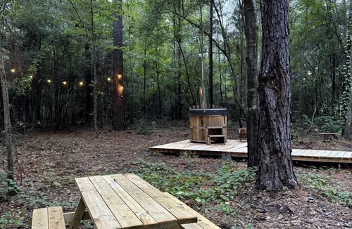 Ruffin RV Rental | Dome Tent Retreat with Private Wood-Fired Hot Tub in Branchville, South Carolina