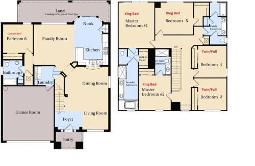 Windsor Hills House | Firework view 6BR Home Pool/Spa/Game Near Disney!