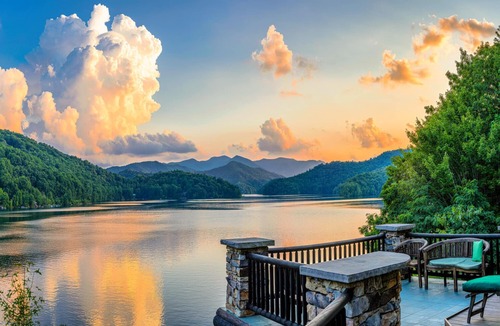 Topton Cabin | Forge Lake Lodge: Beautiful Lakefront Home that Sleeps 28