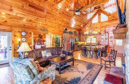Whittier House | Gorgeous mountain-view home with huge decks, hot tub, game room, & fireplaces
