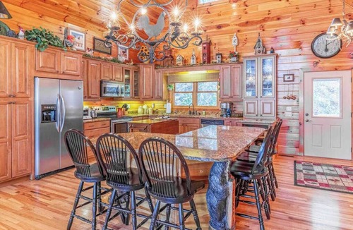 Whittier House | Gorgeous mountain-view home with huge decks, hot tub, game room, & fireplaces