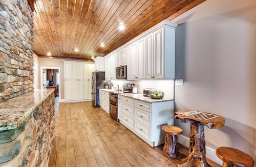 Six Mile House | Hot Tub, Dock, Lakefront: Luxe Six Mile Retreat
