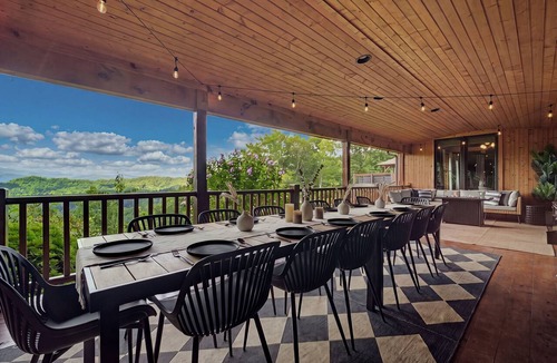 Pisgah Forest House | Indoor Pool Resort Speakeasy Views