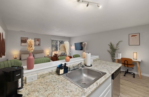 Northeast Raleigh Condo | Lake View Stylish Boho Studio Retreat