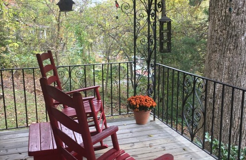 Chimney Rock Cabin | Lazy Lodge with Waterfall View. Perfect for family, deck, pool table, foosball.