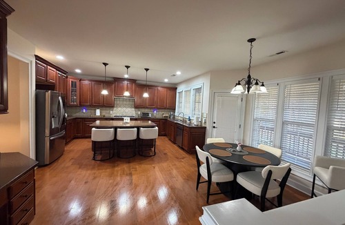 Cary House | Luxury Family Retreat w Fireplaces, Chef’s Kitchen