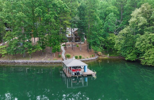 Sunset House | Luxury Lakefront Home on Beautiful Lake Keowee - Private Dock Hot Tub & Fire Pit
