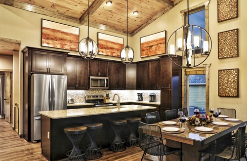 Chalet Village North Cabin | MARVELOUS Contemporary Luxury Cabin! VIEWS! Theater! Gaming! Fire Pits! Hot Tub!