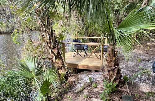 White City Cabin | Midway Island Glamping-2 Furnished Gazebos on the St. Lucie River