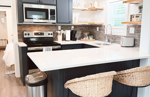 Marble House | Modern Tiny Home Retreat Fire Pit + Pond Views + Across from Casino