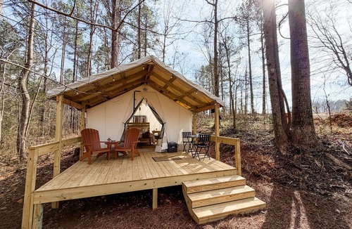 Henderson RV Rental | Nature Immersed Glamping Tent at Kerr Lake — "The Haven"