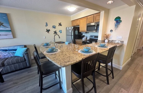Rocky Point Condo | Newly remodeled with sunset views! Heated pool, private beach and family owned!
