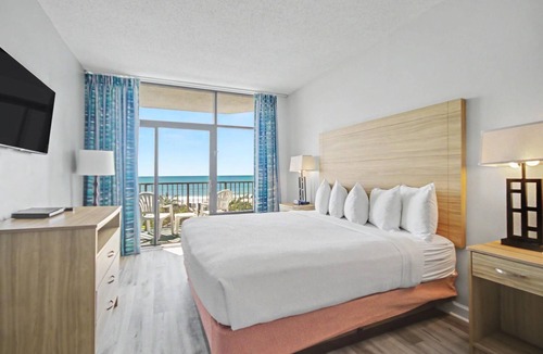 Myrtle Beach Hotel | Oceanfront Studio | Kitchen | Dog Friendly | Pools
