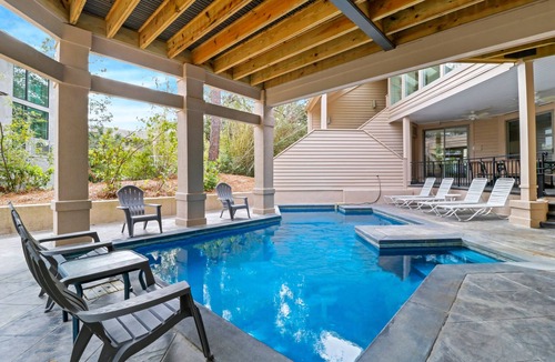 Oceanside House | Oceanside Five Bedroom Sea Pines Home with a Private Pool & Beach Boardwalk!