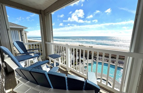 Indian Beach Condo | Panoramic Water Views! Airy 3BR Oceanfront Condo at Renowned Ocean Club Resort.