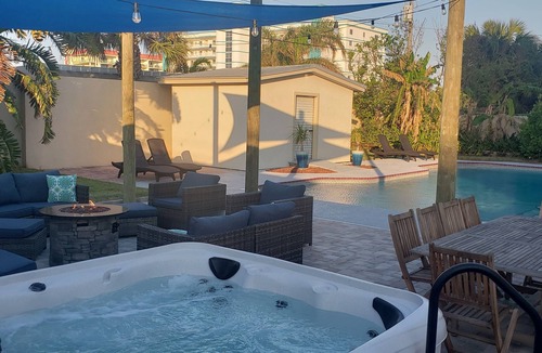Port Canaveral House | Pier Beach House! Heated Pool, Spa, Steps to Sand