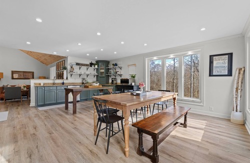 Franklin House | Private Hilltop Escape on 12 Acres for Groups & Families: Fire Pit & Balcony