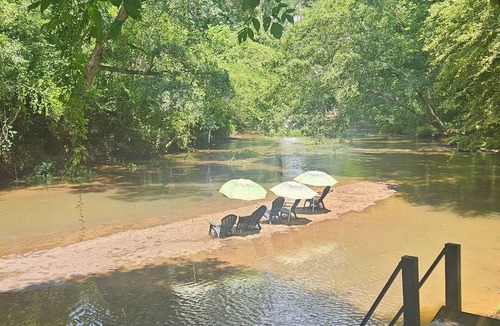 Dewy Rose Cabin | Private River View, Scenic A-frame,Nigerian dwarf goats,Fishing