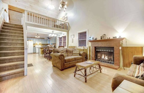 Cullowhee House | Quiet dog-friendly riverfront house with large back deck, hot tub, fireplace