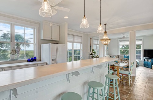 Tybee Island House | Serene Getaway, Water Views, Heated Pool Access!