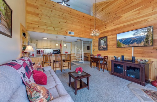 Chalet Village Condo | Sleep on a cool mtn top! Awesome views, pool hot tubs suana king bed! Promos!